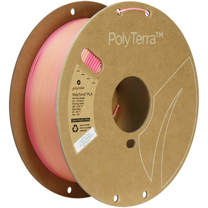 (UDGÅR) Polymaker | PolyTerra PLA Gradient | Spring (Pink-Peach) | 1.75mm | 1 kg