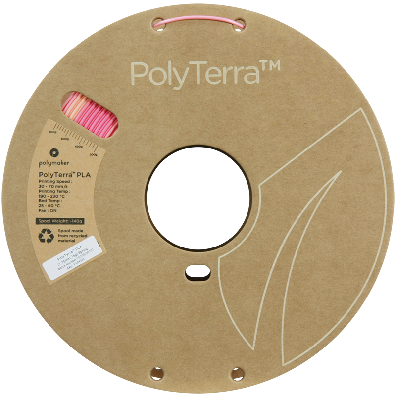(UDGÅR) Polymaker | PolyTerra PLA Gradient | Spring (Pink-Peach) | 1.75mm | 1 kg