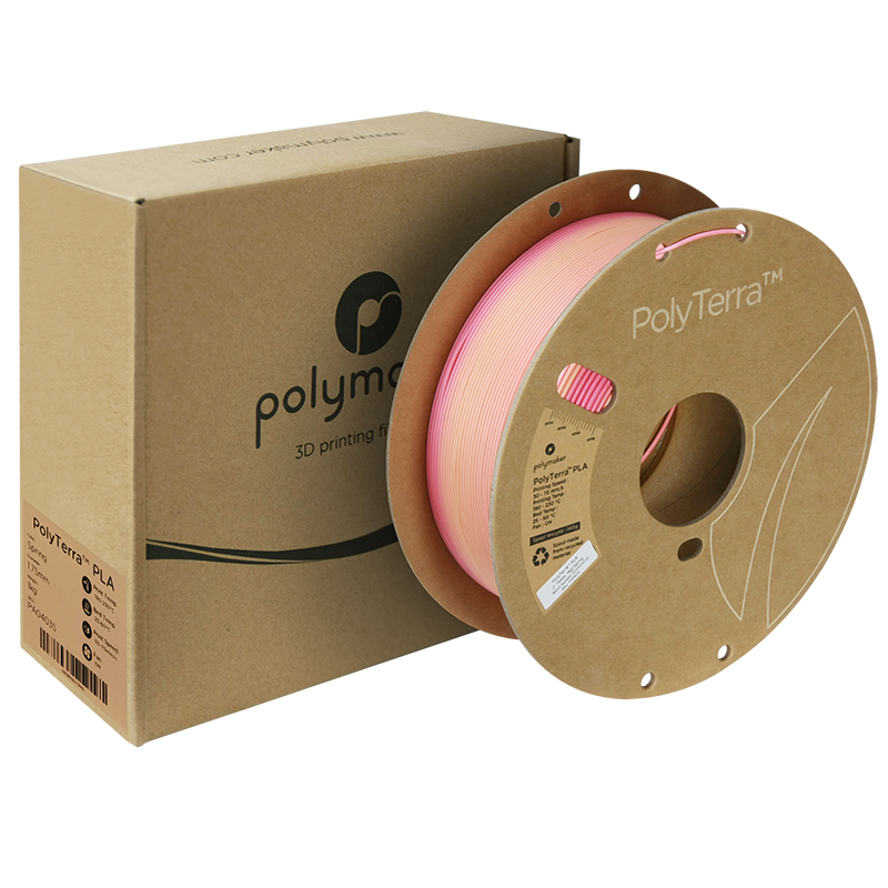 (UDGÅR) Polymaker | PolyTerra PLA Gradient | Spring (Pink-Peach) | 1.75mm | 1 kg