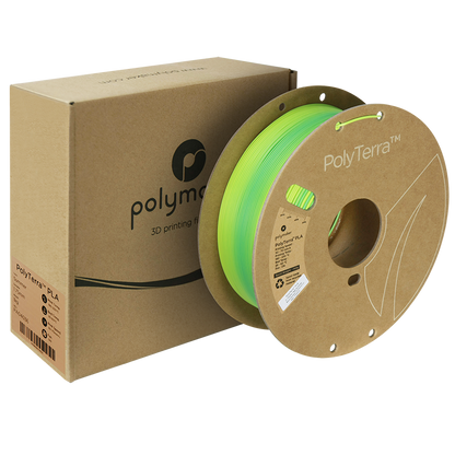 (UDGÅR) Polymaker | PolyTerra PLA Gradient | Summer (Savannah Yellow-Artic Teal) | 1.75mm | 1 kg