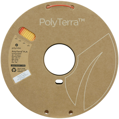(UDGÅR) Polymaker | PolyTerra PLA Gradient | Fall (Orange-Lava Red) | 1.75mm | 1 kg