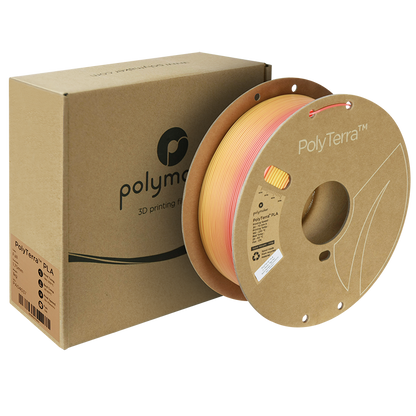 (UDGÅR) Polymaker | PolyTerra PLA Gradient | Fall (Orange-Lava Red) | 1.75mm | 1 kg