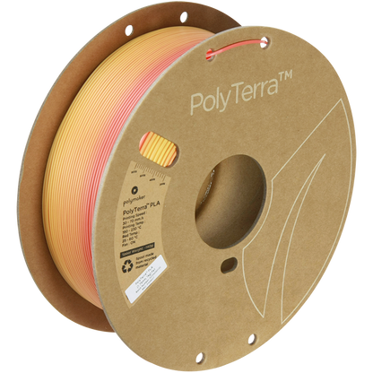 (UDGÅR) Polymaker | PolyTerra PLA Gradient | Fall (Orange-Lava Red) | 1.75mm | 1 kg