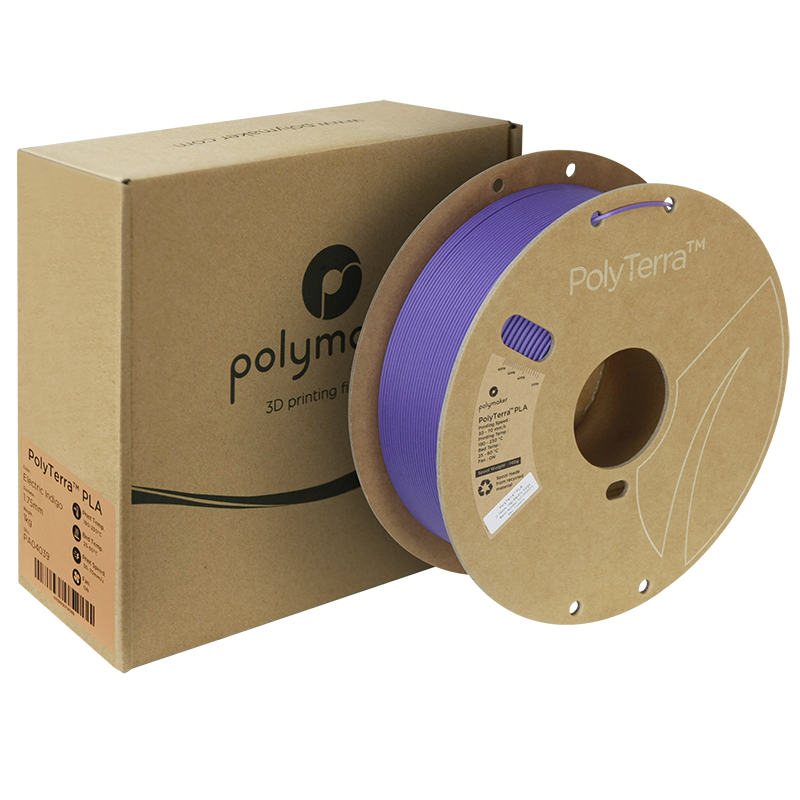 (UDGÅR) Polymaker | PolyTerra PLA | Electric Indigo | 1.75mm | 1 kg