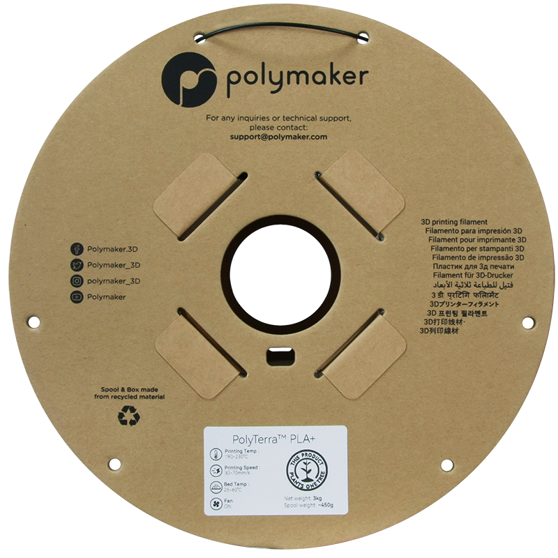 Polymaker | PolyTerra PLA+ | Black | 1.75mm | 3 kg