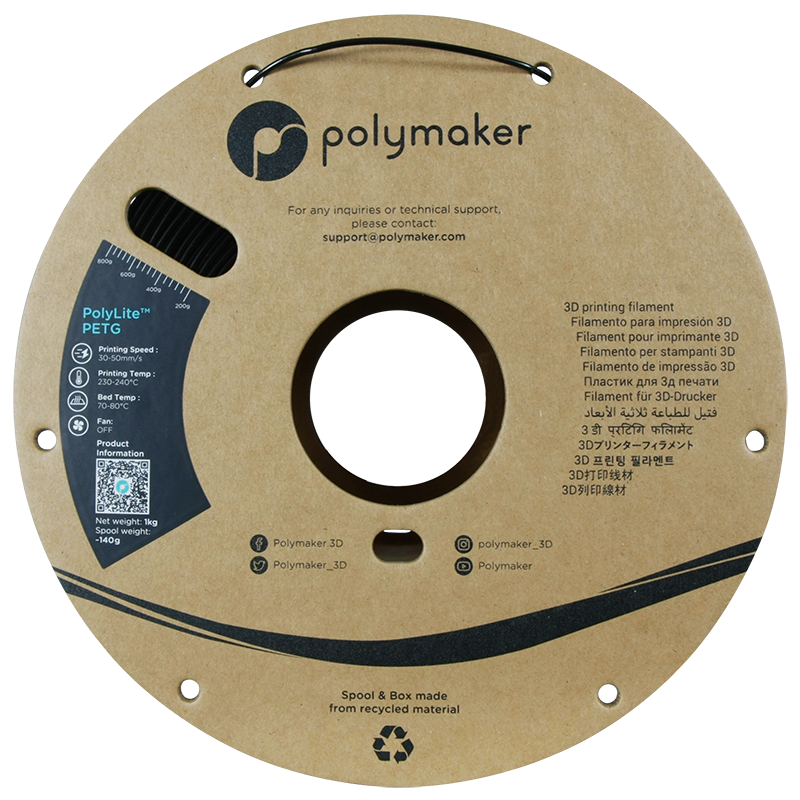 Polymaker | PolyLite PETG | Black | 1.75mm | 1 kg