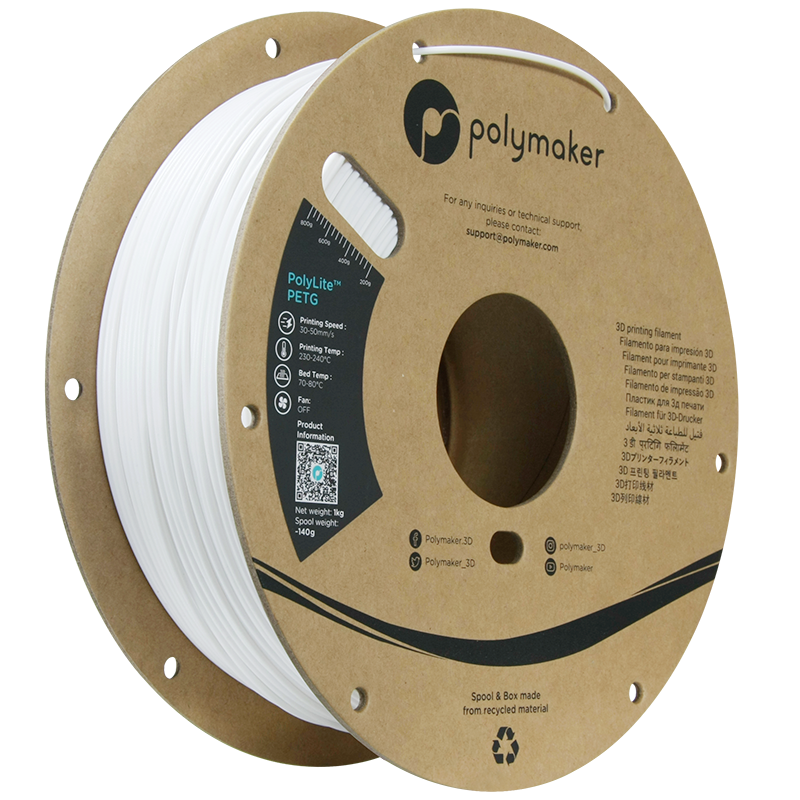 Polymaker | PolyLite PETG | White | 1.75mm | 1 kg