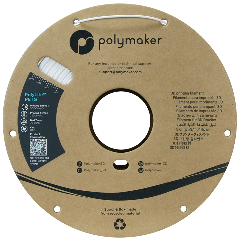 Polymaker | PolyLite PETG | White | 1.75mm | 1 kg