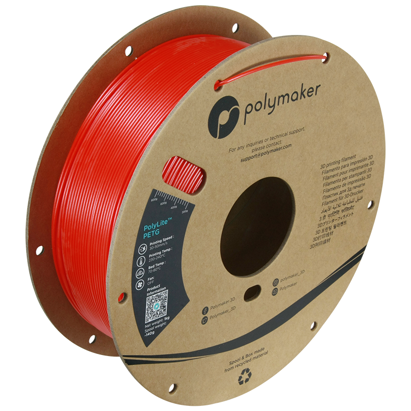 Polymaker | PolyLite PETG | Red | 1.75mm | 1 kg