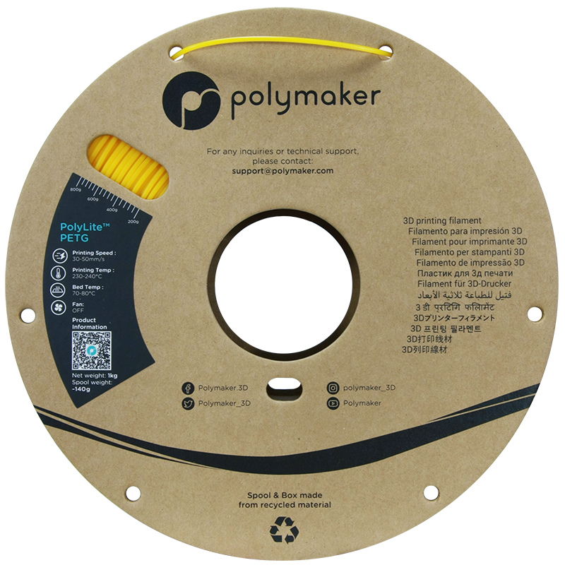 Polymaker | PolyLite PETG | Yellow | 1.75mm | 1 kg