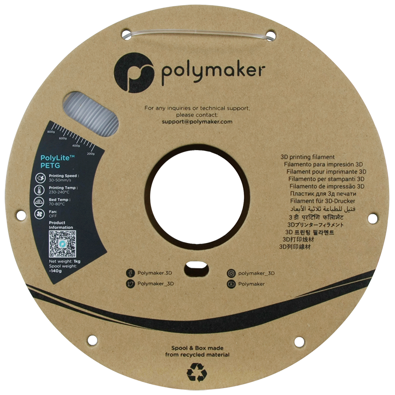 Polymaker | PolyLite PETG | Transparent | 1.75mm | 1 kg