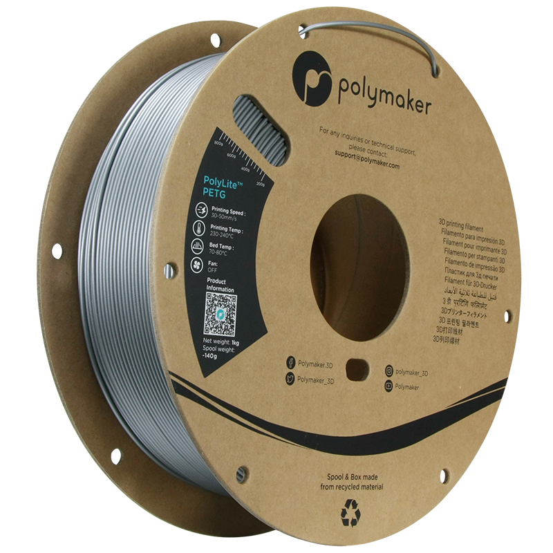 Polymaker | PolyLite PETG | Silver | 1.75mm | 1 kg