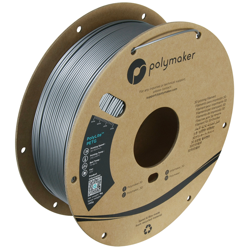 Polymaker | PolyLite PETG | Silver | 1.75mm | 1 kg