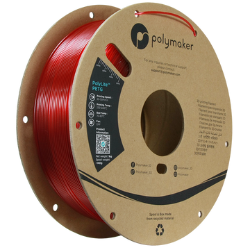 Polymaker | PolyLite PETG | Translucent Red | 1.75mm | 1 kg