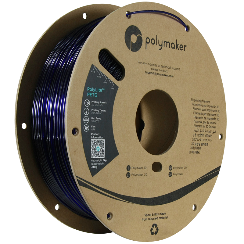 Polymaker | PolyLite PETG | Translucent Blue | 1.75mm | 1 kg