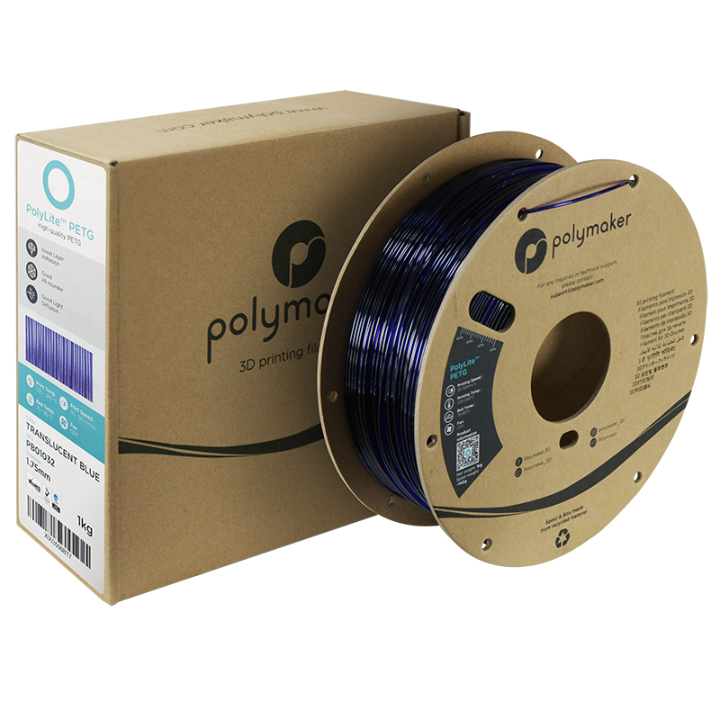 Polymaker | PolyLite PETG | Translucent Blue | 1.75mm | 1 kg