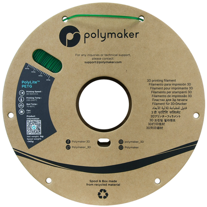 Polymaker | PolyLite PETG | Translucent Green | 1.75mm | 1 kg