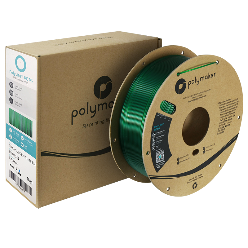 Polymaker | PolyLite PETG | Translucent Green | 1.75mm | 1 kg