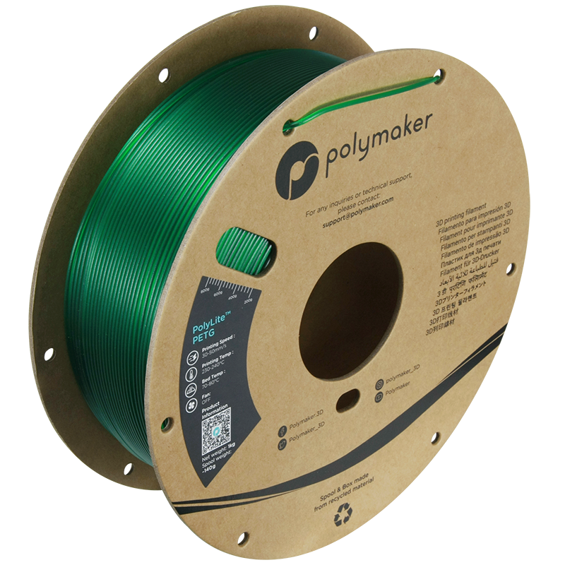 Polymaker | PolyLite PETG | Translucent Green | 1.75mm | 1 kg