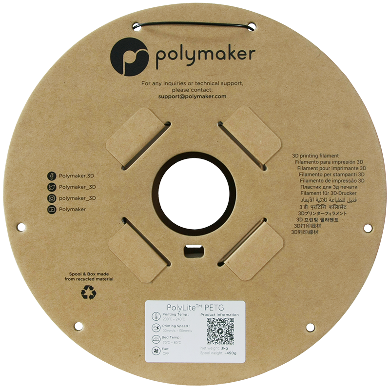 Polymaker | PolyLite PETG | Black | 1.75mm | 3 kg