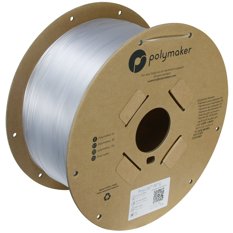(UDGÅR) Polymaker | PolyLite PETG | Clear | 1.75mm | 3 kg