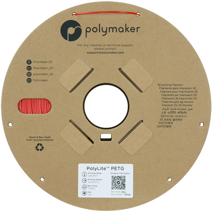 (UDGÅR) Polymaker | PolyLite PETG | Red | 1.75mm | 3 kg
