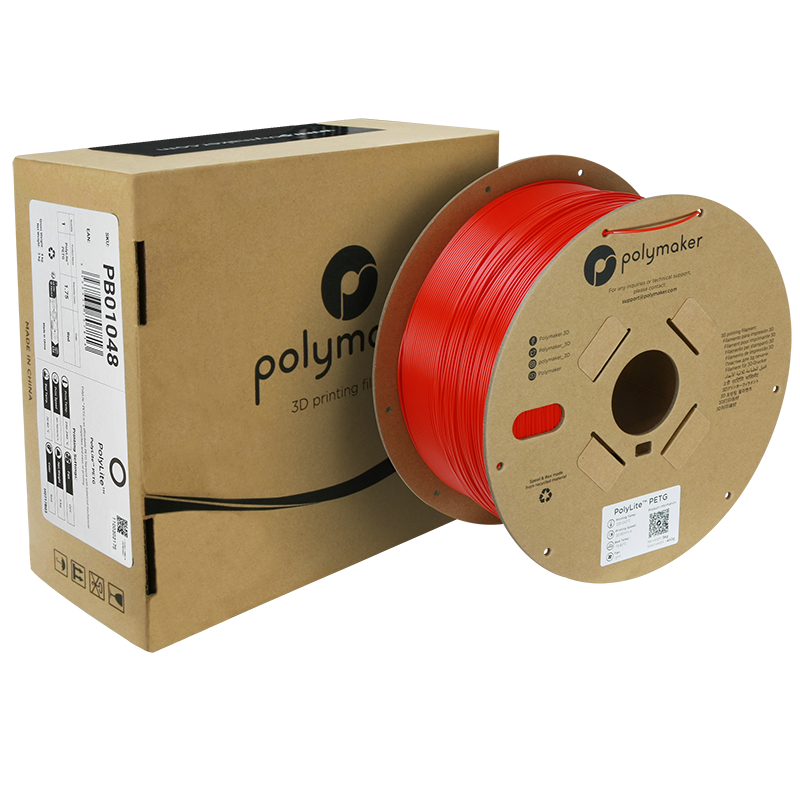 (UDGÅR) Polymaker | PolyLite PETG | Red | 1.75mm | 3 kg