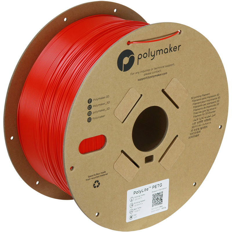 (UDGÅR) Polymaker | PolyLite PETG | Red | 1.75mm | 3 kg