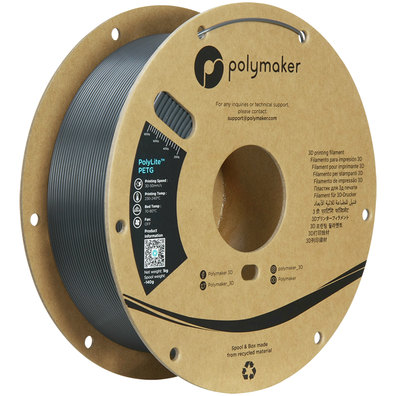 Polymaker | PolyLite PETG | Dark Grey | 1.75mm | 1 kg