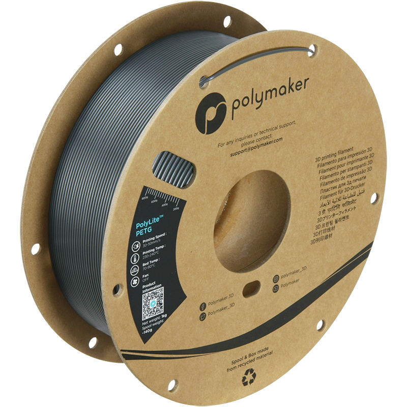 Polymaker | PolyLite PETG | Dark Grey | 1.75mm | 1 kg