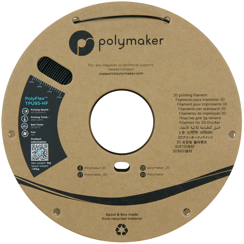 Polymaker | PolyFlex TPU-95A High Speed | Black | 1.75mm | 1 kg