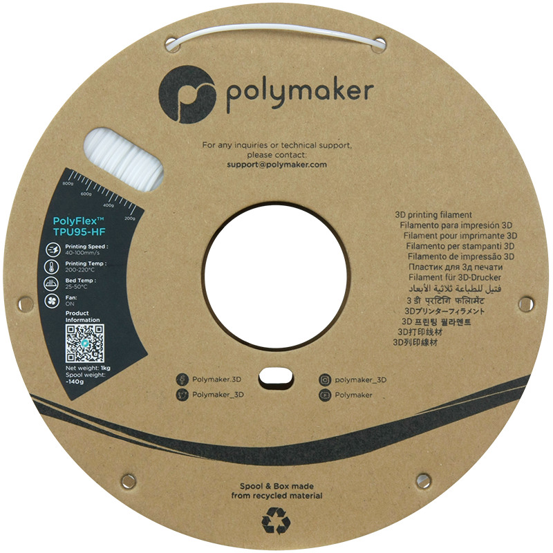 Polymaker | PolyFlex TPU-95A High Speed | White | 1.75mm | 1 kg