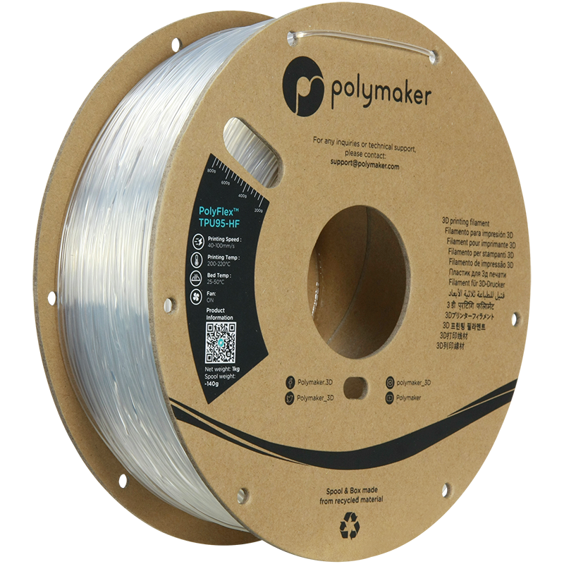 Polymaker | PolyFlex TPU-95A High Speed | Clear | 1.75mm | 1 kg