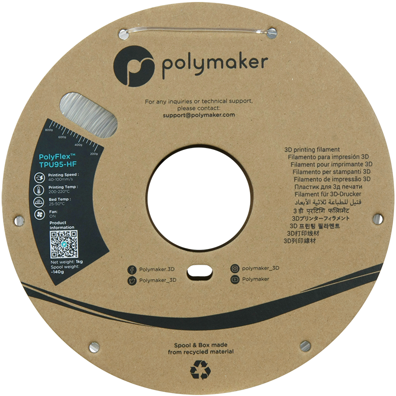 Polymaker | PolyFlex TPU-95A High Speed | Clear | 1.75mm | 1 kg