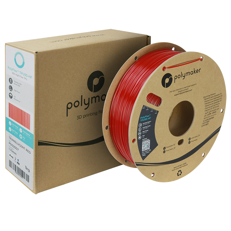 Polymaker | PolyFlex TPU-95A High Speed | Translucent Red | 1.75mm | 1 kg
