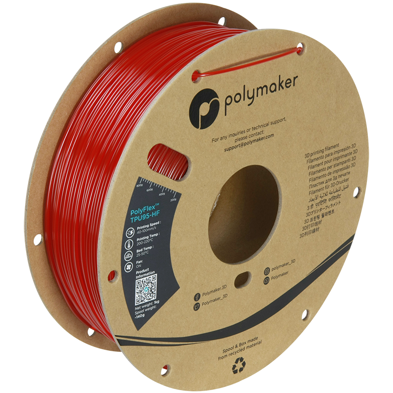 Polymaker | PolyFlex TPU-95A High Speed | Translucent Red | 1.75mm | 1 kg
