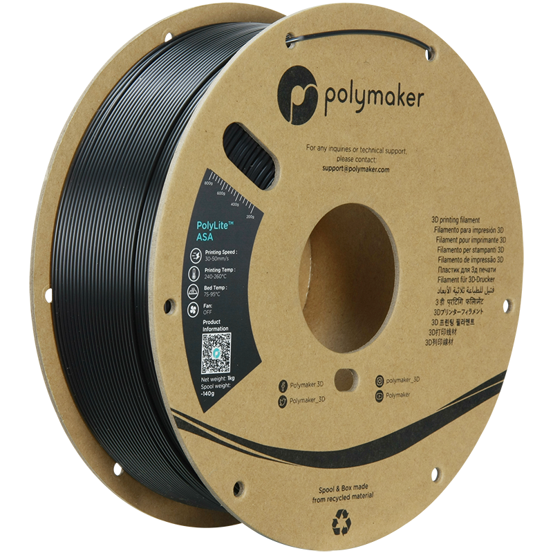 Polymaker | PolyLite ASA | Black | 1.75mm | 1 kg