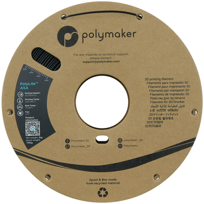 Polymaker | PolyLite ASA | Black | 1.75mm | 1 kg