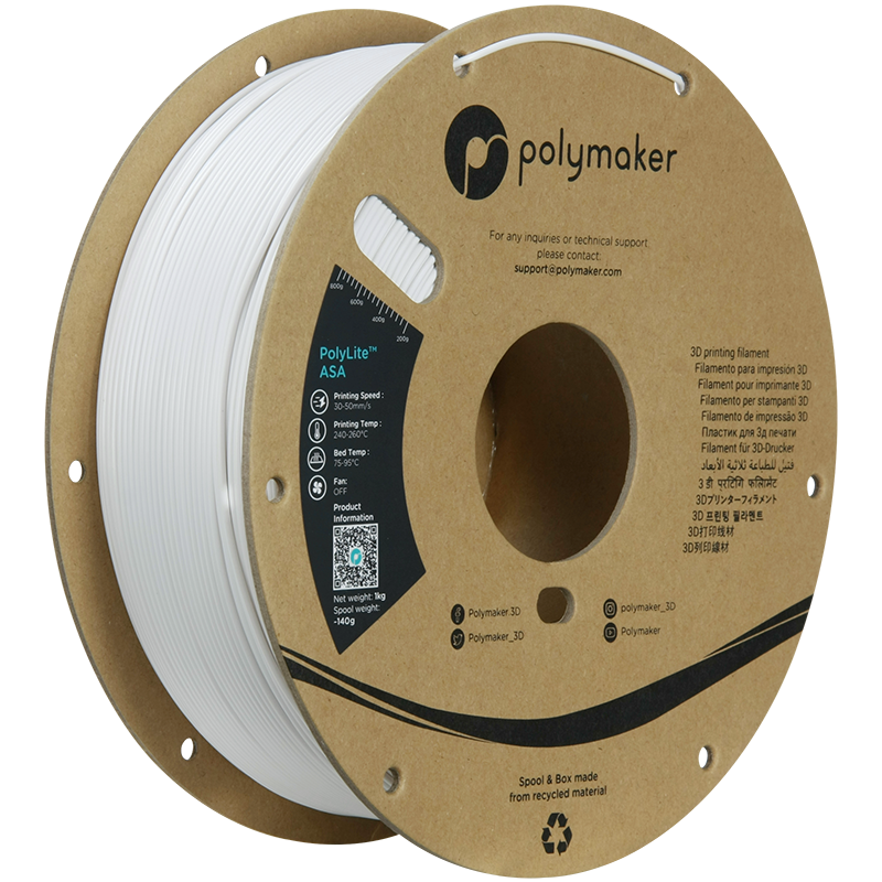 Polymaker | PolyLite ASA | White | 1.75mm | 1 kg