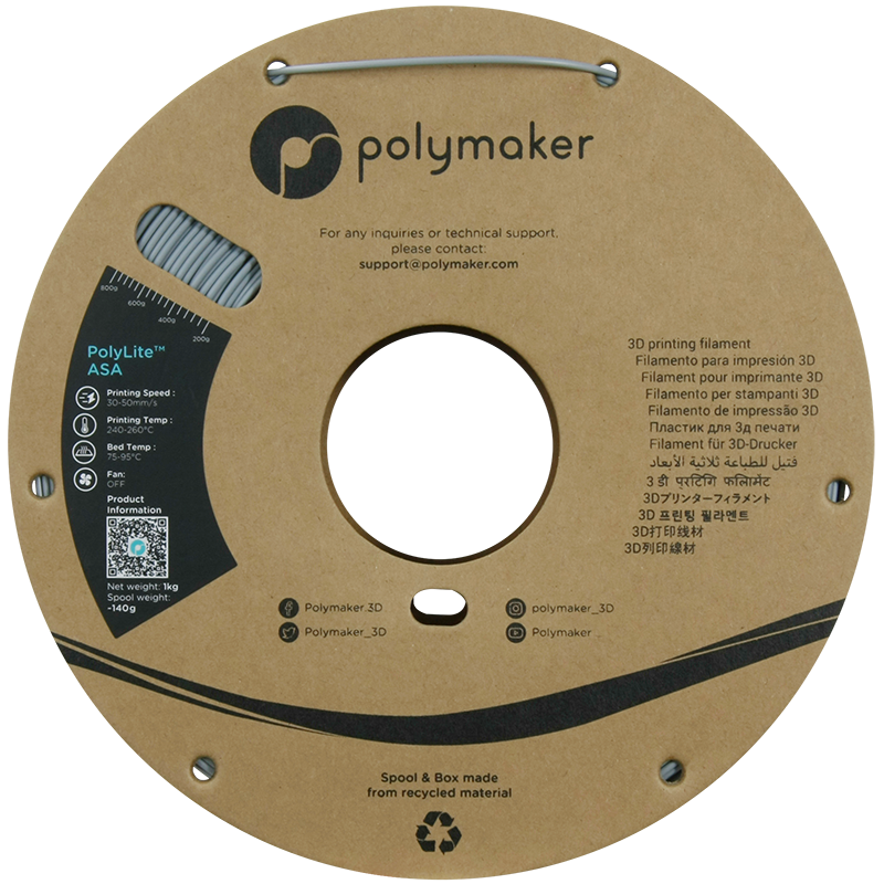 Polymaker | PolyLite ASA | Grey | 1.75mm | 1 kg