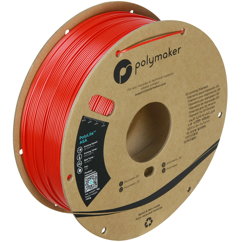 Polymaker | PolyLite ASA | Red | 1.75mm | 1 kg
