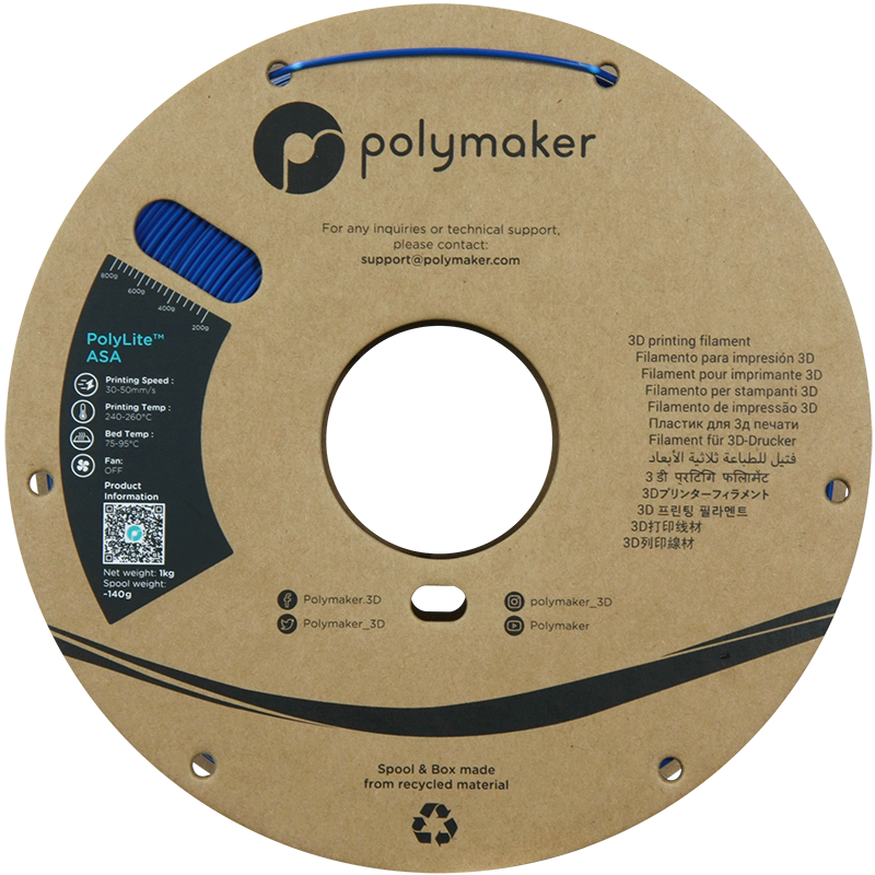 Polymaker | PolyLite ASA | Blue | 1.75mm | 1 kg