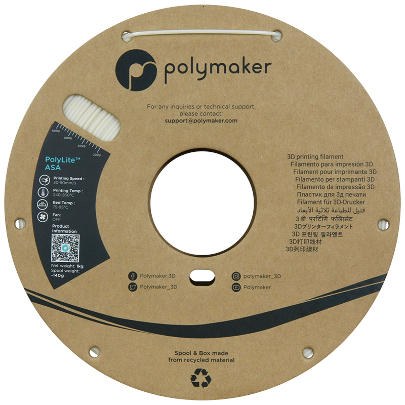 Polymaker | PolyLite ASA | Natural | 1.75mm | 1 kg