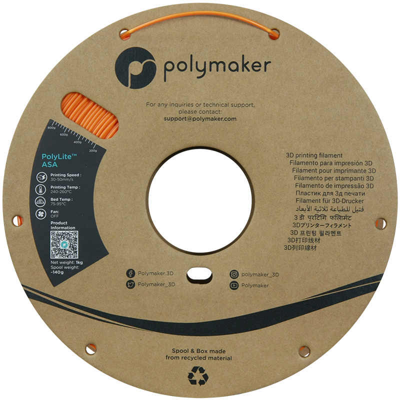 Polymaker | PolyLite ASA | Orange | 1.75mm | 1 kg