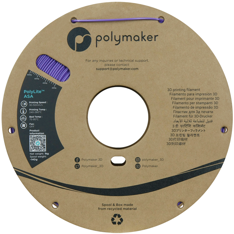 Polymaker | PolyLite ASA | Purple | 1.75mm | 1 kg