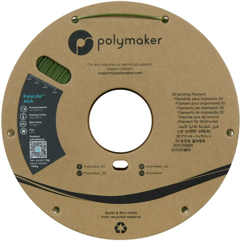 Polymaker | PolyLite ASA | Army Green | 1.75mm | 1 kg