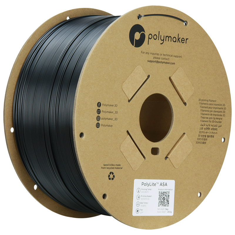 Polymaker | PolyLite ASA | Black | 1.75mm | 3 kg
