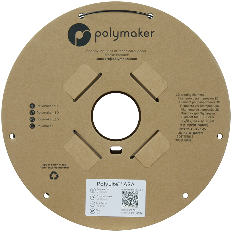 Polymaker | PolyLite ASA | Black | 1.75mm | 3 kg