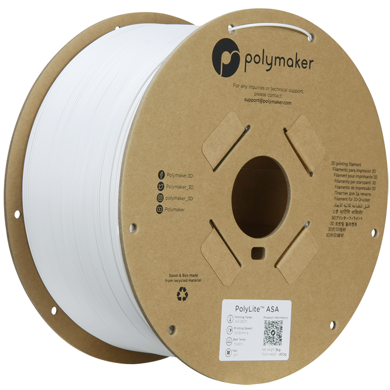 Polymaker | PolyLite ASA | White | 1.75mm | 3 kg