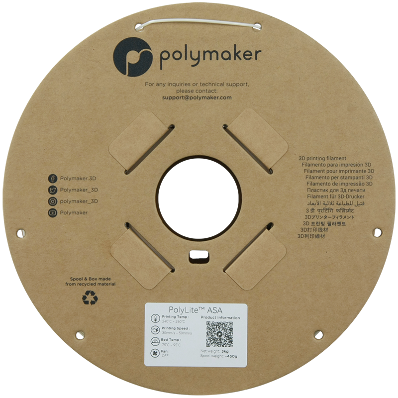 (UDGÅR) Polymaker | PolyLite ASA | Natural | 1.75mm | 3 kg